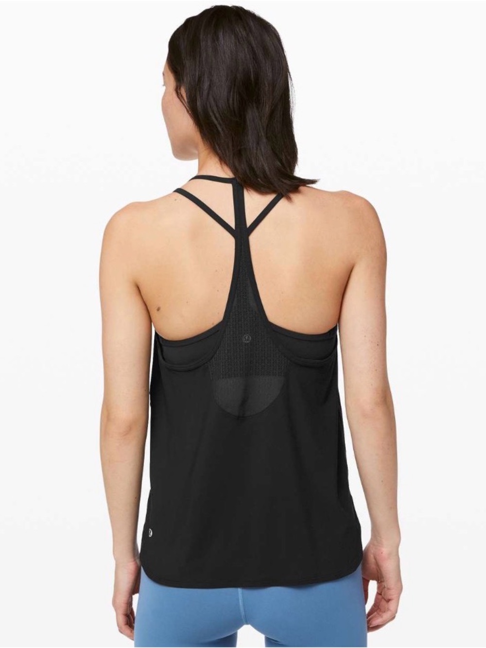 Lululemon Delicate Day T-Back Tank Mesh Black Size 6